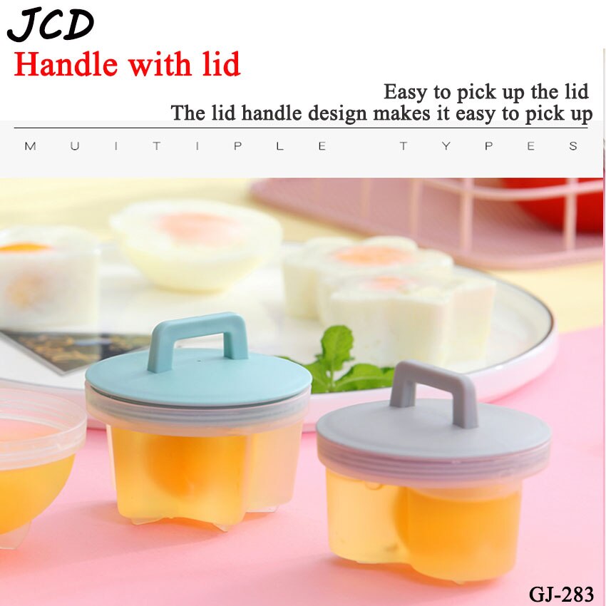JCD 4 pièces/ensemble – ensemble de cuisson d'œufs en plastique, mignon, chaudière à œufs, outils de cuisine, moule à œufs avec couvercle, brosse, crêpière