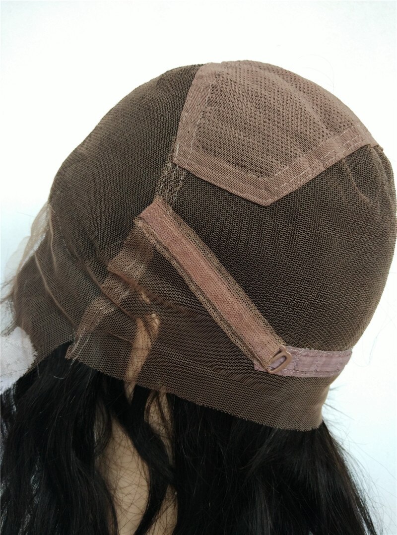 Brown Full Lace Wig Cap For Making Wig With Adjustable Stretch Straps With Guide Line Strong Swiss Lace Weaving Cap