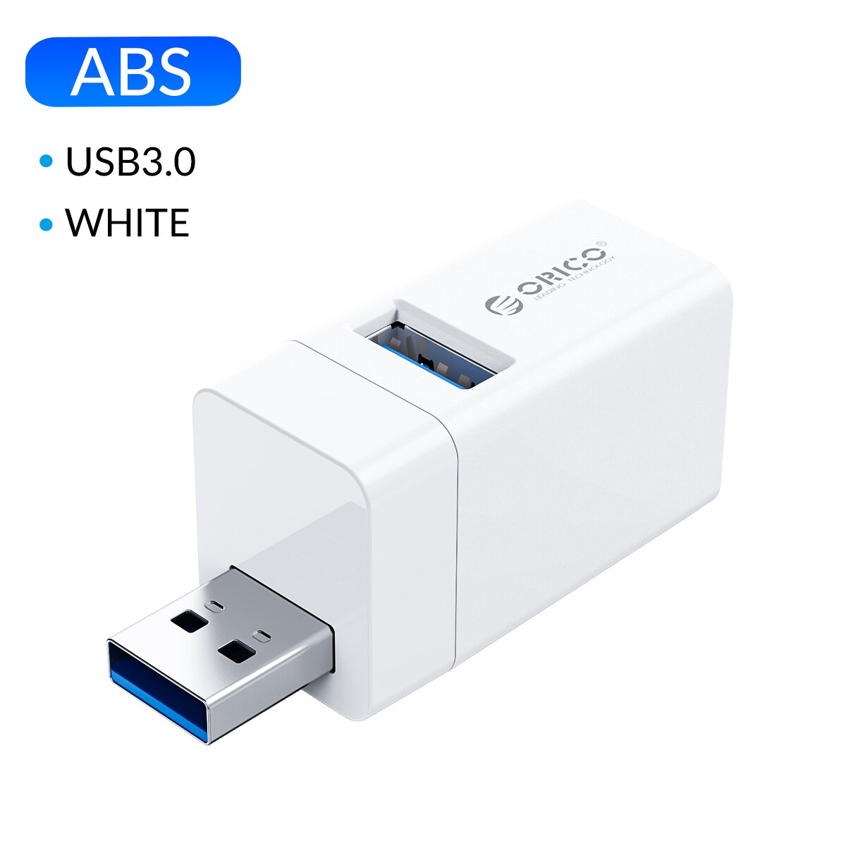 ORICO USB 3.0 Mini Hub USB 2.0 Splitter High Speed Expanded 3-port USB for desktop Laptop Free drive: ABS WH