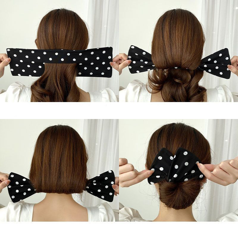 Pinza para el pelo con lazo perezoso para mujer, diadema estampada de cola de caballo, pasadores de abrazadera giratoria de Color sólido Simple