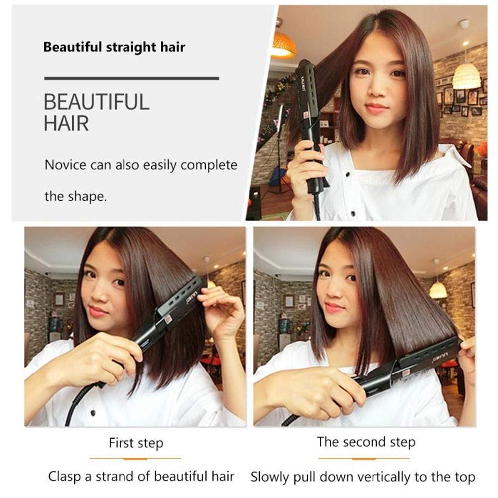 Fer à lisser les cheveux plats, fer à lisser à la vapeur, réglage de la température, outils de coiffure