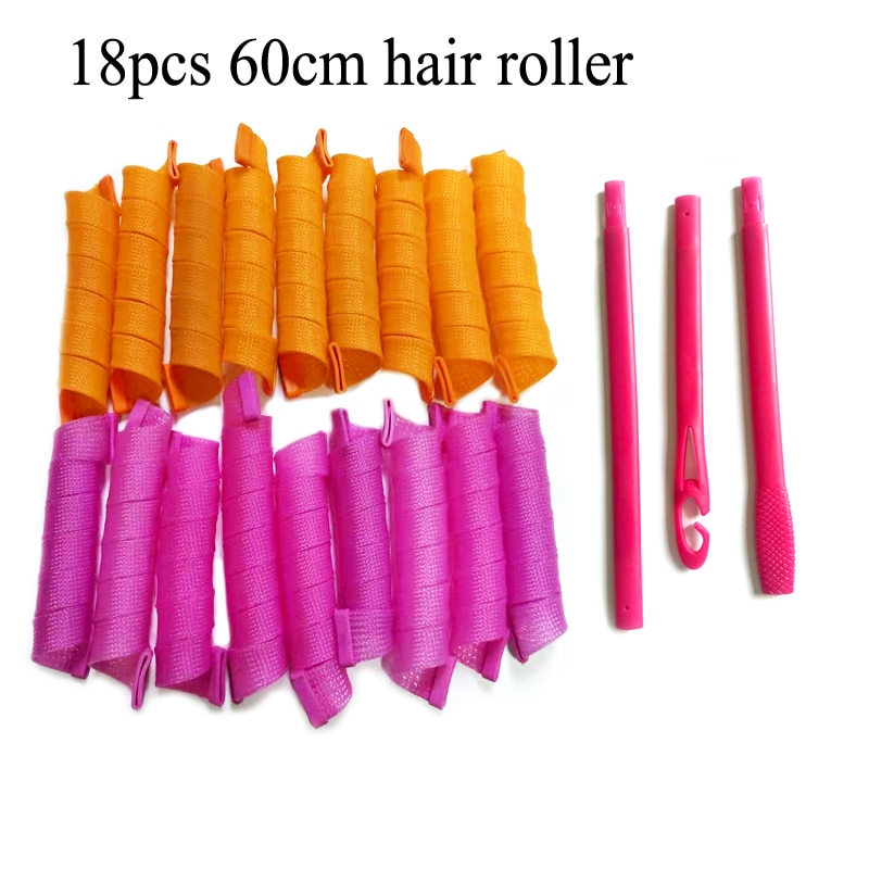 8 Different sizes 18pcs/set plastic hair rollers magic Snail Shape roller Soft Hair Curlers: 60cm