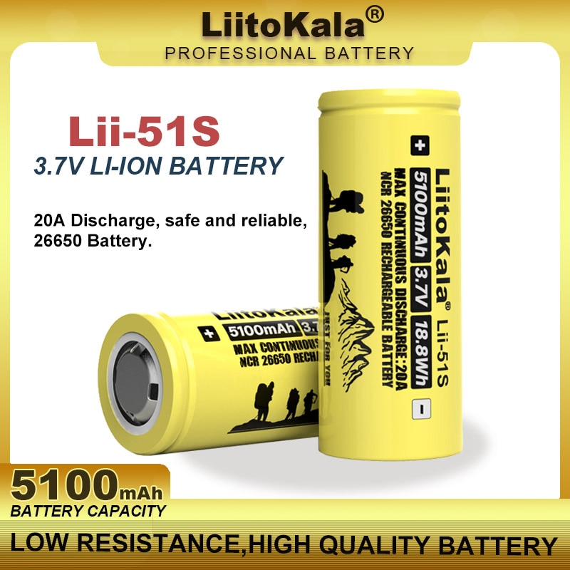 Liitokala lii -51s lii -35s lii -31s lii -16c 3.7v 18500 26650 18650 18350 aa aaa 1.2v nimh genopladeligt lithiumbatteri