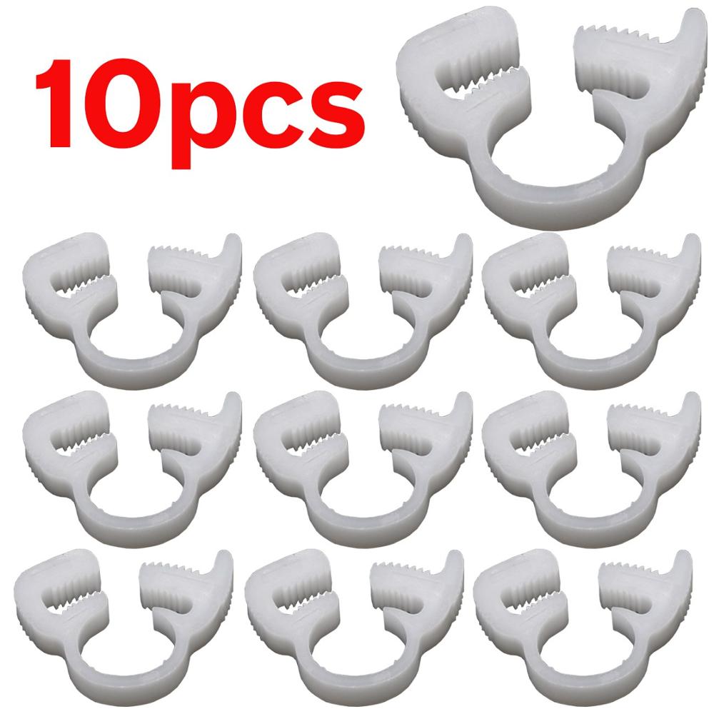 1/4'' Nylon Clamps for 4/7mm Watering Hose Pipe Plastic Snap Ratchet Clip Garden Greenhouse Coolant Soft Hose Pipe Silicone Tube: KSL01-047-10PCS
