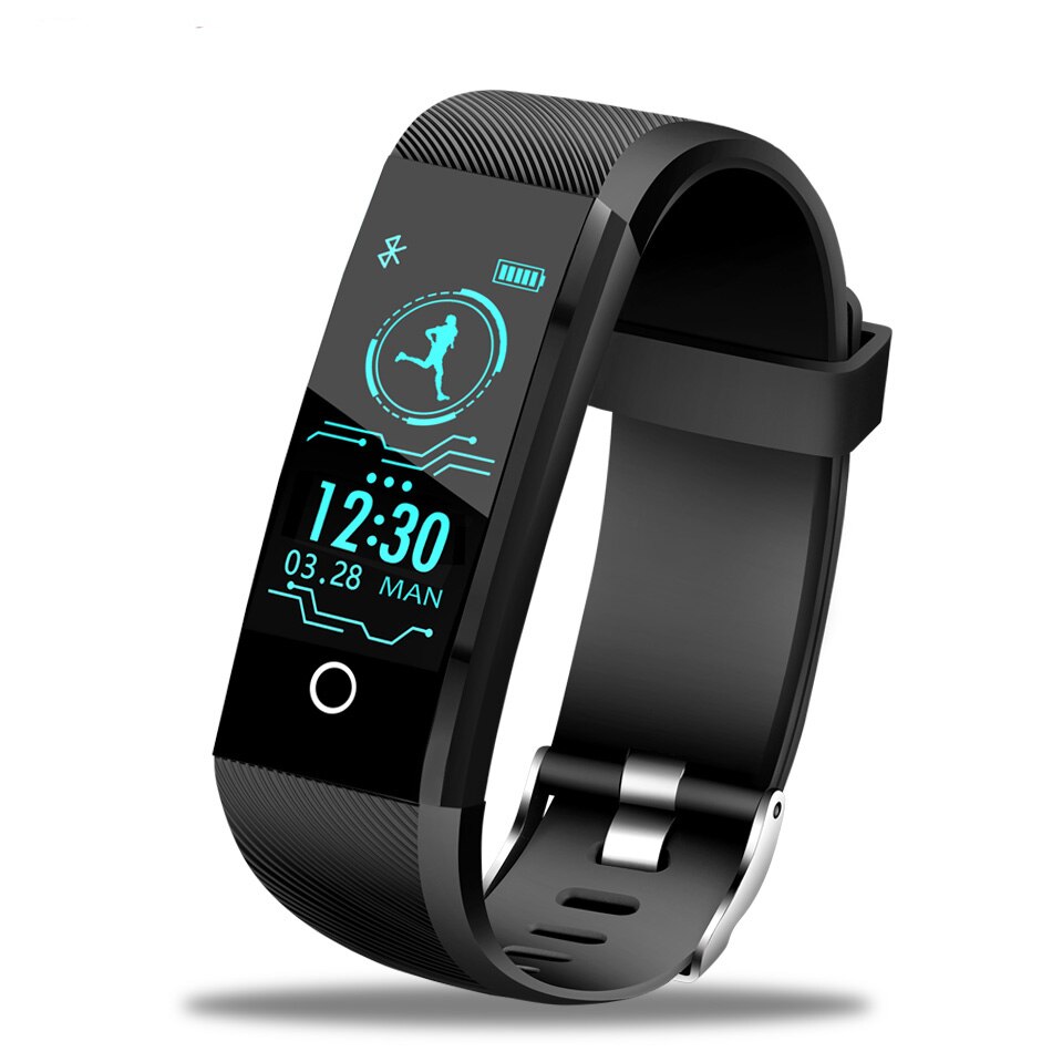 LIGE Smart Wath Sport Smart Bracelet Blood Pressure Heart Rate Monitoring Pedometer Information Call Reminder Fitness Watch Men: black