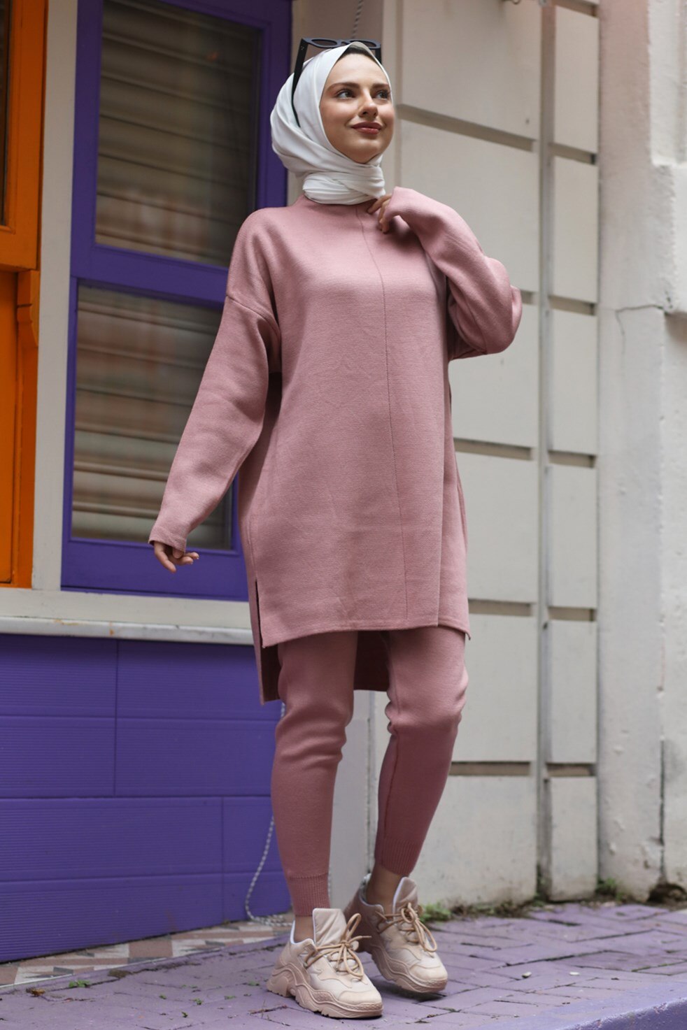 ‎Tight Leg Knitwear Team‎ Sports set outfit for Muslim women Hijab İslamic Clothing young Muslim women's style Dubai Turkey