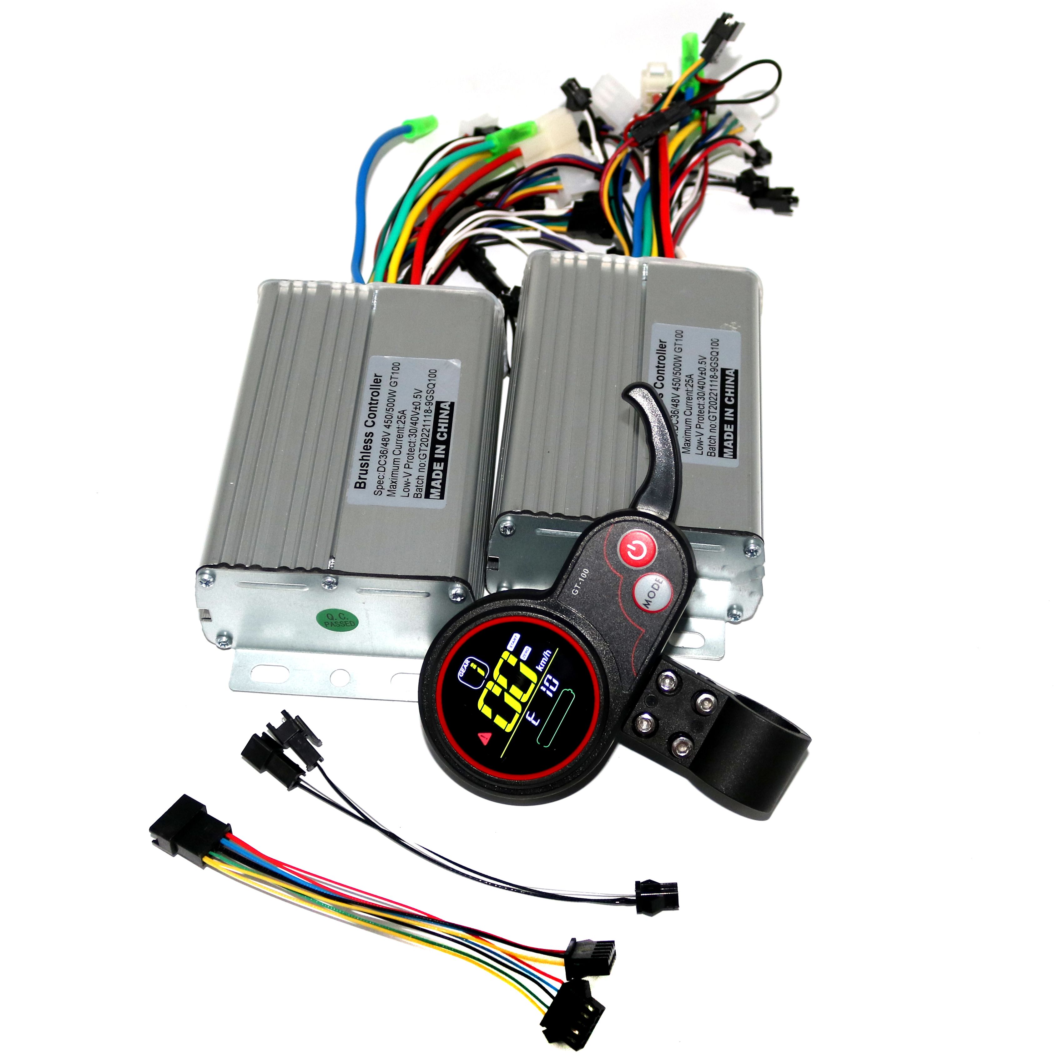 Dual stick 36/48/60V 450/500W BLDC Elektrische roller controller E-bike 2 stücke bürstenlosen geschwindigkeit fahrer und 1 Stücke LCD Display ein satz