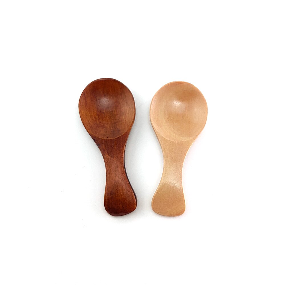 Mini Holz Würze Scoop Löffel Besteck Kaffee Tee Kleine Löffel Zucker Löffel Salz Küche würzen Scoop Baby Fütterung Holz Löffel: 2Stck von jeder Farbe