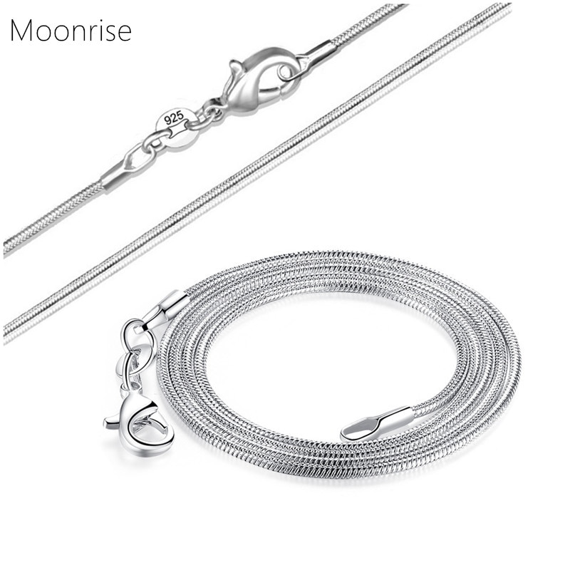 5pcs Verzilverd Snake Ketting met Sluiting voor DIY Necklac Sieraden Maken, 1.2mm Ketting 10 16 18 20 22 24 30 "HK091