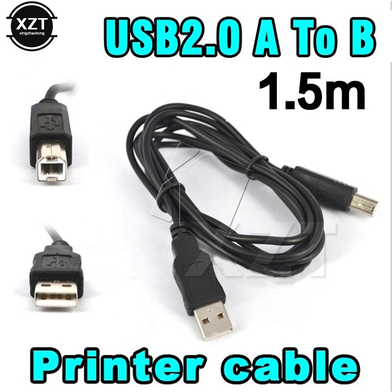 2 stks 1.8 M USB 2.0 A naar B Male Adapter Data kabel voor Epson Canon Sharp HP Printer Scanner Extension Wire Cord