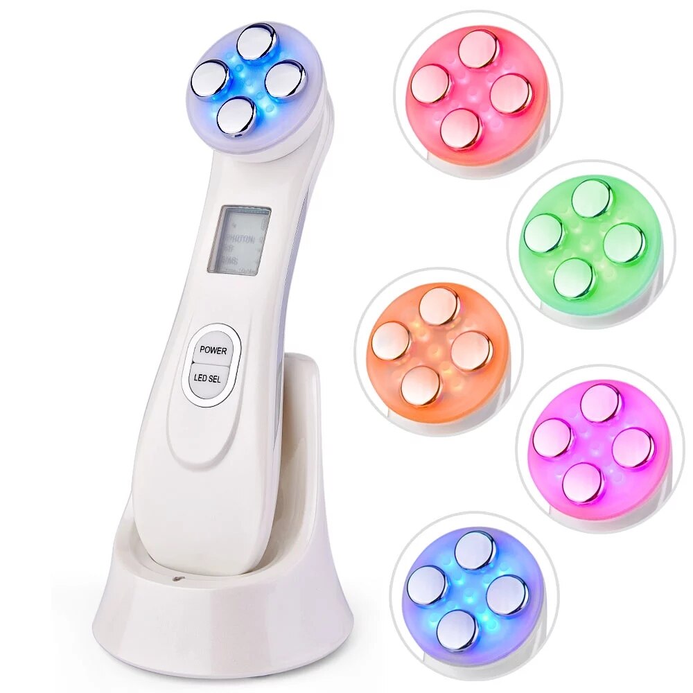 Multifunctional EMS Face Lifting Instrument With RF Radio Frequency Wrinkle Removal Facial Beauty Instrument LED Photon Skin Car