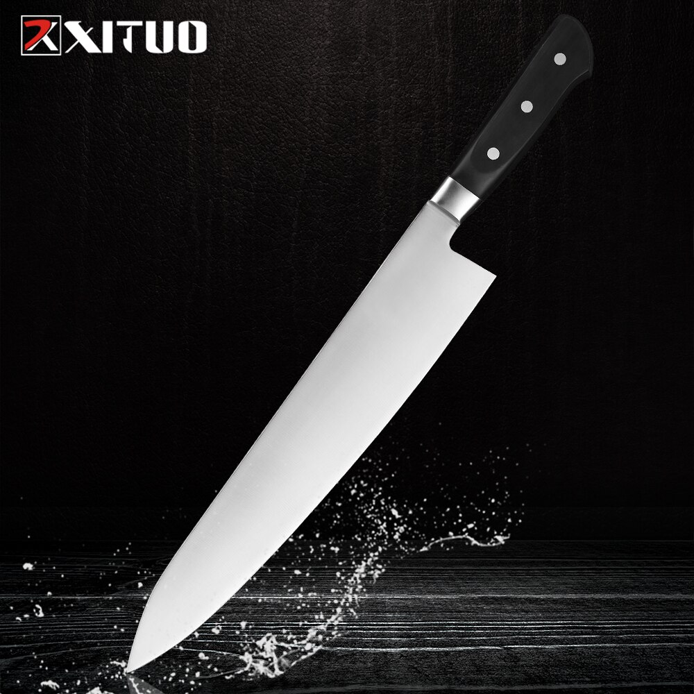 XITUO 12 Inch Chef Knife High Japanese 4Cr13 Stainless Steel Kitchen Knives Cleaver Meat Slicing Gyuto PP Plastic Handle