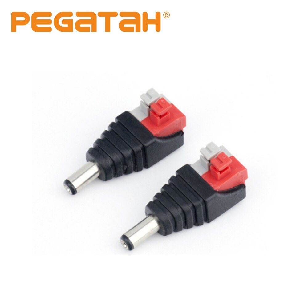 Dc-liitin virtalähde 5.5 x 2.1mm jr52- a jakkipistoke adapteri led-nauha ja elektroniset valot urospuoliset dc-liittimet cctv-kameralle