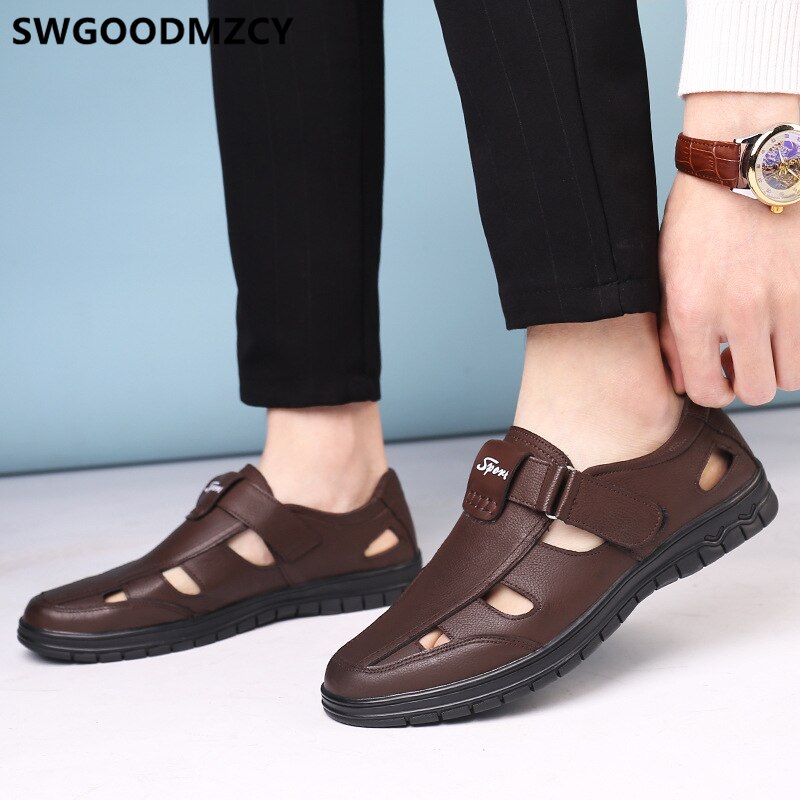 Mens Sandals Summer Italian Leather Sandals For Men Shoes Men Mens-shoes-casual Sandalias Hombre Sepatu Sneaker Pria