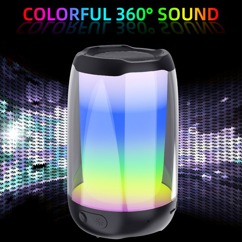 Tws Led Light Speaker Draagbare Bluetooth Outdoor Loundspeaker Subwoofer Fm Radio Sound Verblindende Lichten Desktop Card Subwoofer