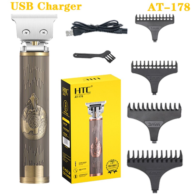 Tagliacapelli HTC tagliacapelli tagliacapelli elettrico tagliacapelli professionale per uomo barbiere con filo spina ue: AT-178