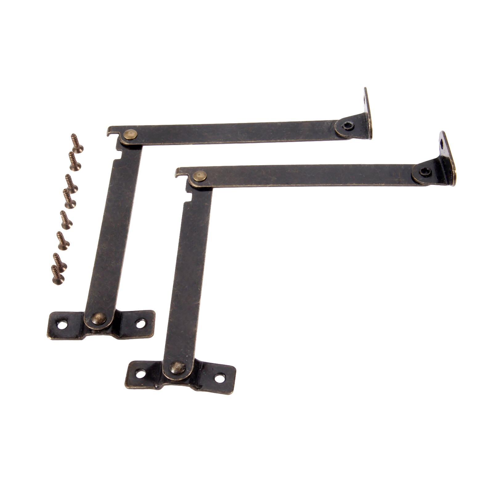 2Pcs 108x11mm Antique Bronze Lid Support Hinges Stay For Box Display Furniture Accessories Cabinet Door Kitchen Cupboard Hinges