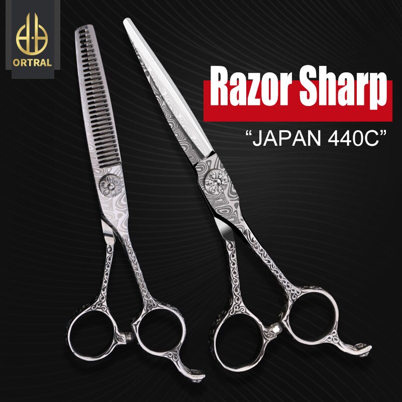 5.5 &amp; 6.0 Inch Japan 440C Kapper Schaar Shop Gereedschap Kappers Schaar Professiona Hair Schaar Snijden Dunner Salon Shears