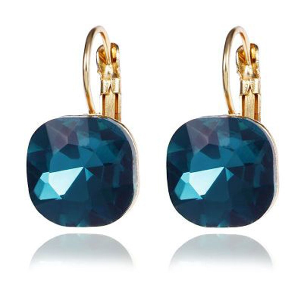 3D Blue Crystal Oor Gesp Paars Acryl Oorbellen Voor Vrouwen Fit Voor Summerjewelry Бижутерия Для Женщин Свадебные Серьги