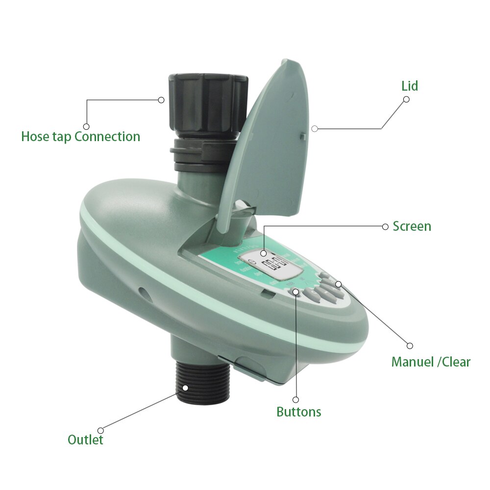 NBBX 6606 Garden Programmable Drip Irrigation kit Watering Timer for Hose End, with Weekly & Daily Programming LED Display