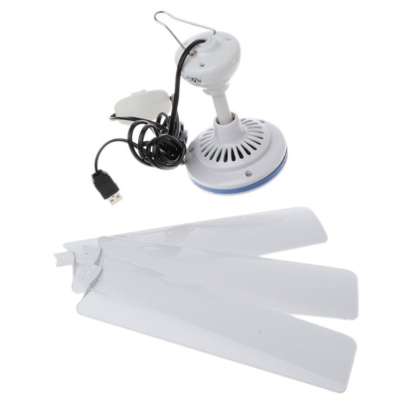 Ventilador de techo de 5V CC, Enfriador de aire para cama portátil USB, Camping, exterior, Mini Camper colgante, colgador de tiendas