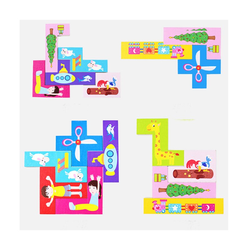Creatieve Houten Regenboog Tetris Puzzel Speelgoed Montage Puzzel Kleur Set Kinderen Educatief Speelgoed