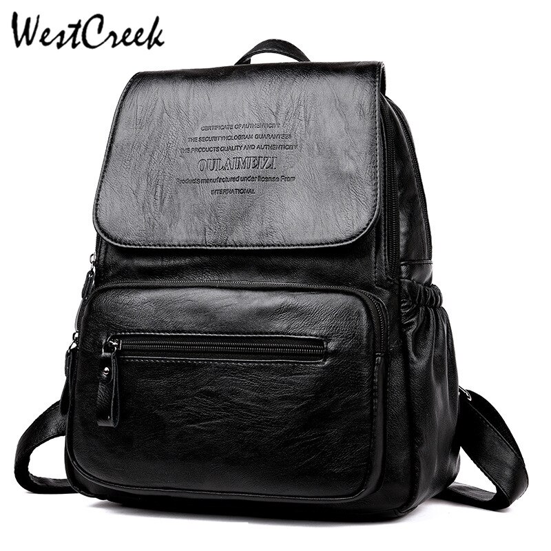 WESTCREEK Vintage Leder Rucksäcke Weibliche Reise Schulter Tasche Mochilas Frauen Rucksack Große Kapazität Rucksäcke Für Mädchen