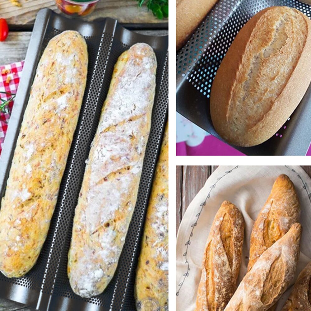 Moule à pain français ondulé, plateau de cuisson, plaque de gril, pratique, moule à gâteau, Baguette, rainure vagues, outil de cuisson