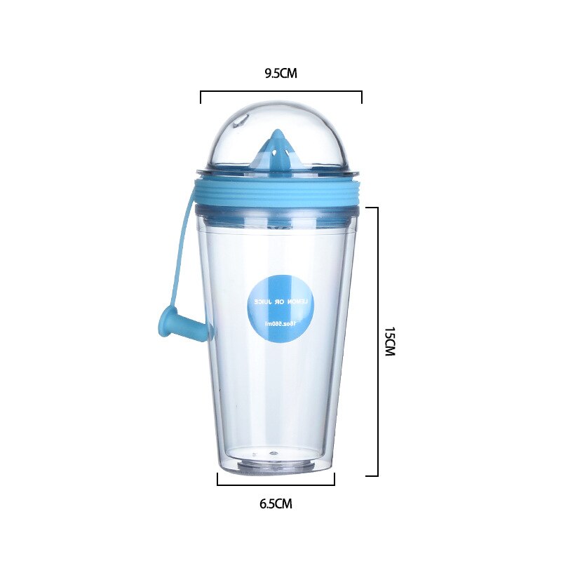 Dubbla lager juicekopp utomhussport matkvalitet pp-kopp med lock för isolering campingtur kaffe juice 450ml