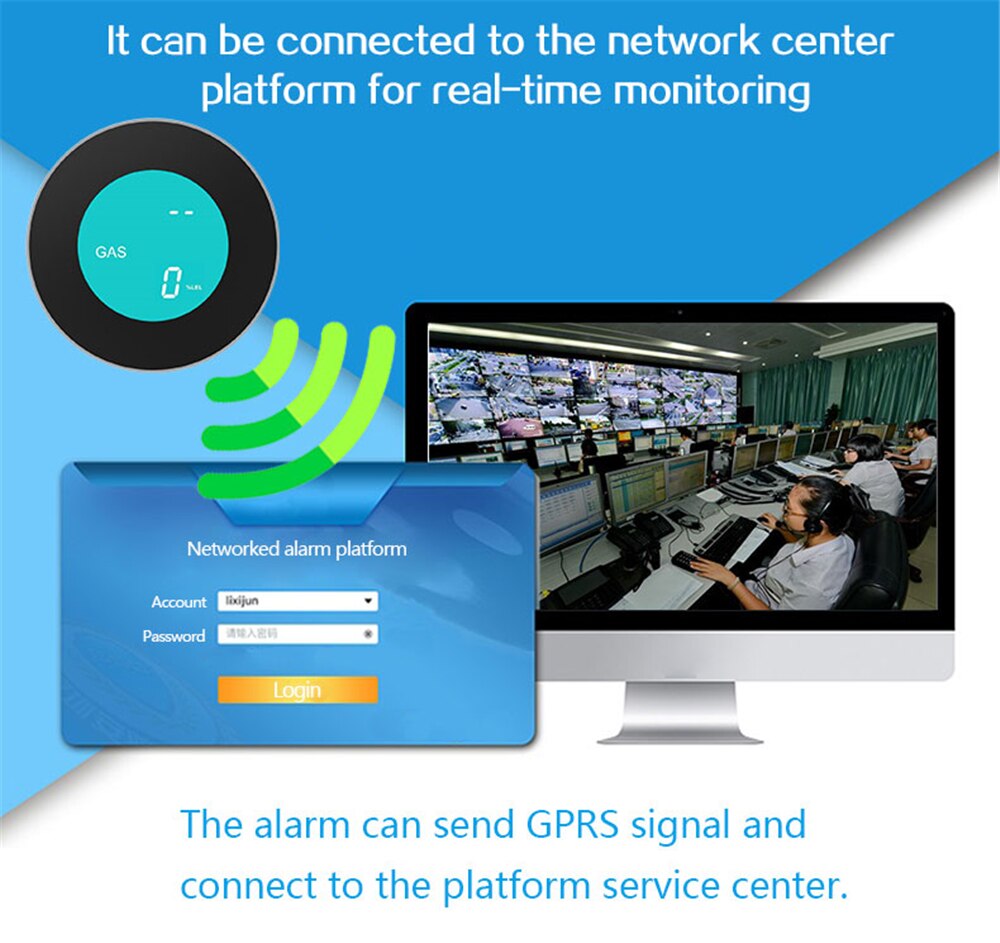 Smart WiFi smoke temperature sensor, fire smoke room combination, fire alarm, home security system, smart home fire alarm