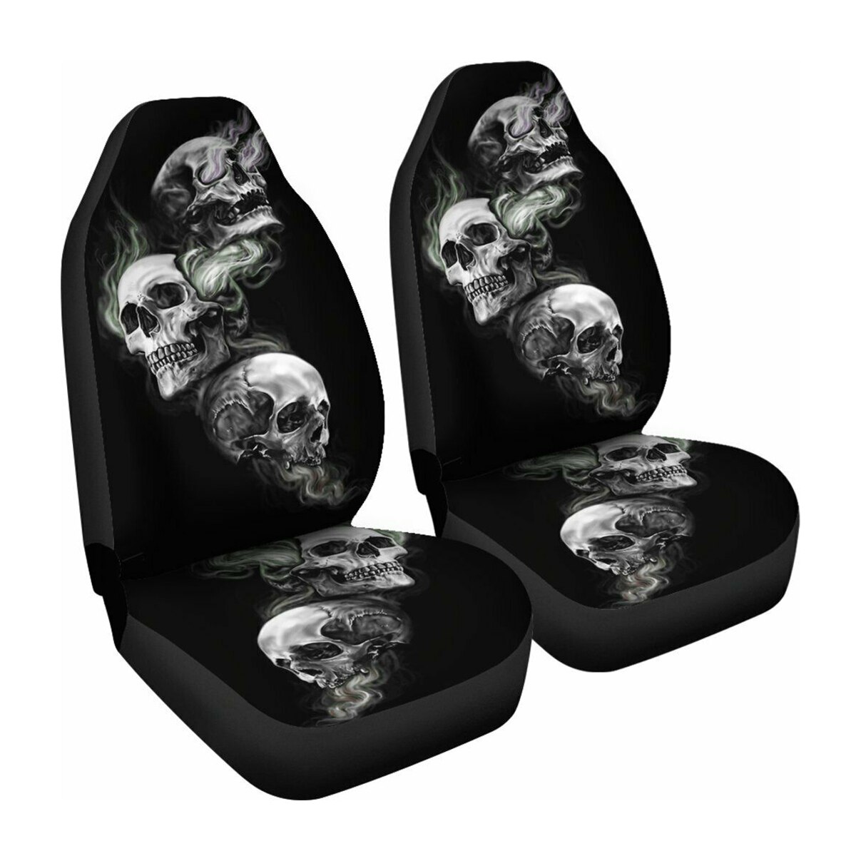 3D Skull Print Front Car Seat Cover Universal Car Seat Protector Seat Cushion Full Cover For Most Car for SUV Car Accessories