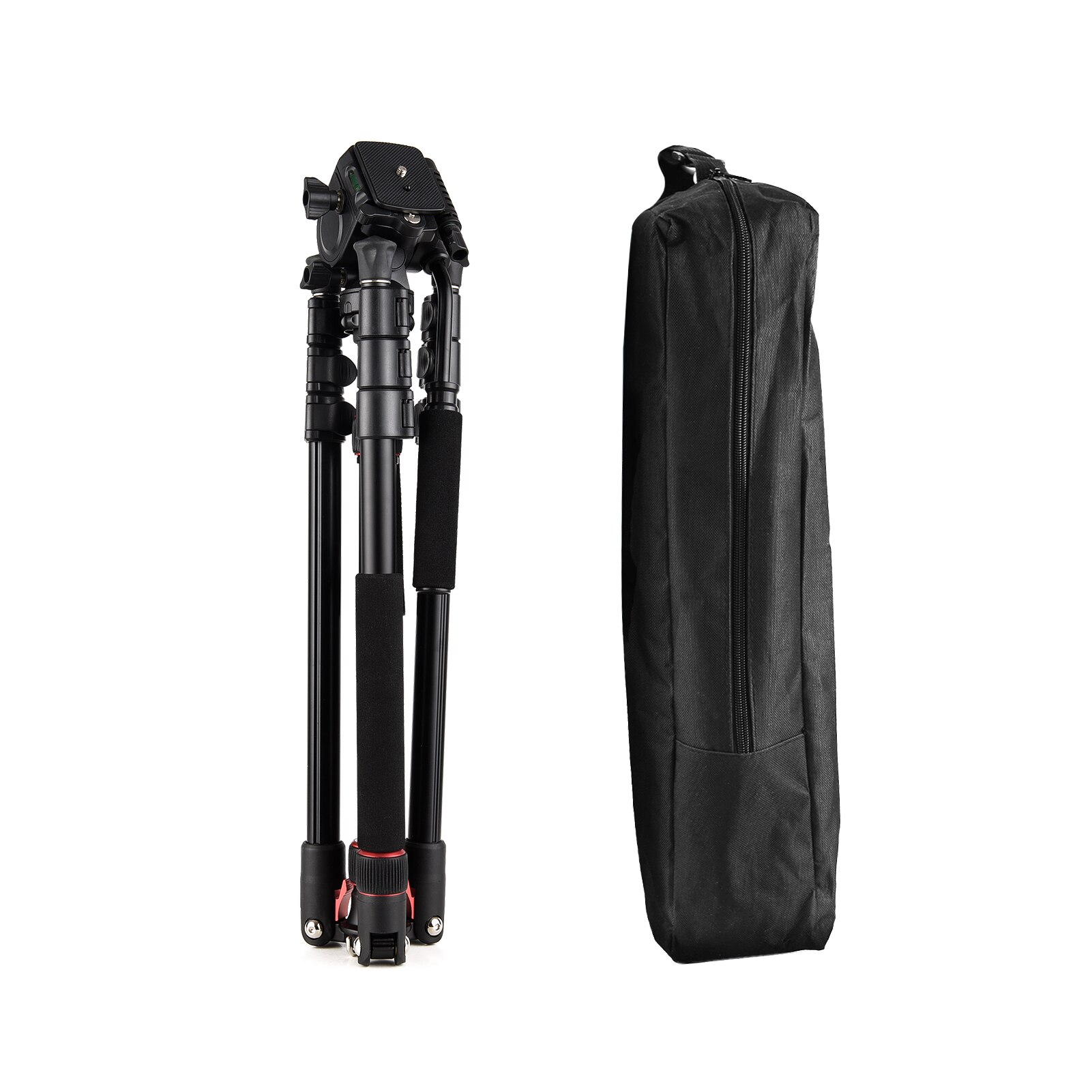 Andoer Aluminum Camera Tripod Stand Monopod 200cm 4-Section Adjustable 8KG Payload with 3-way Pan Tilt Head for DSLR SLR Camera