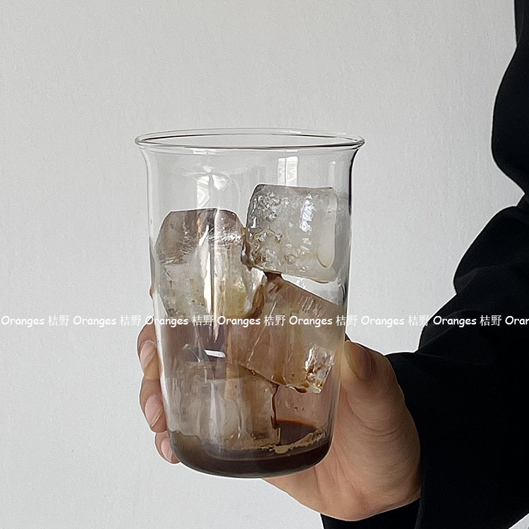 420 ml kaffebarer højtemperaturbestandig gennemsigtig glas enkel vandkop iste latte kaffedrik kold drik: Sort