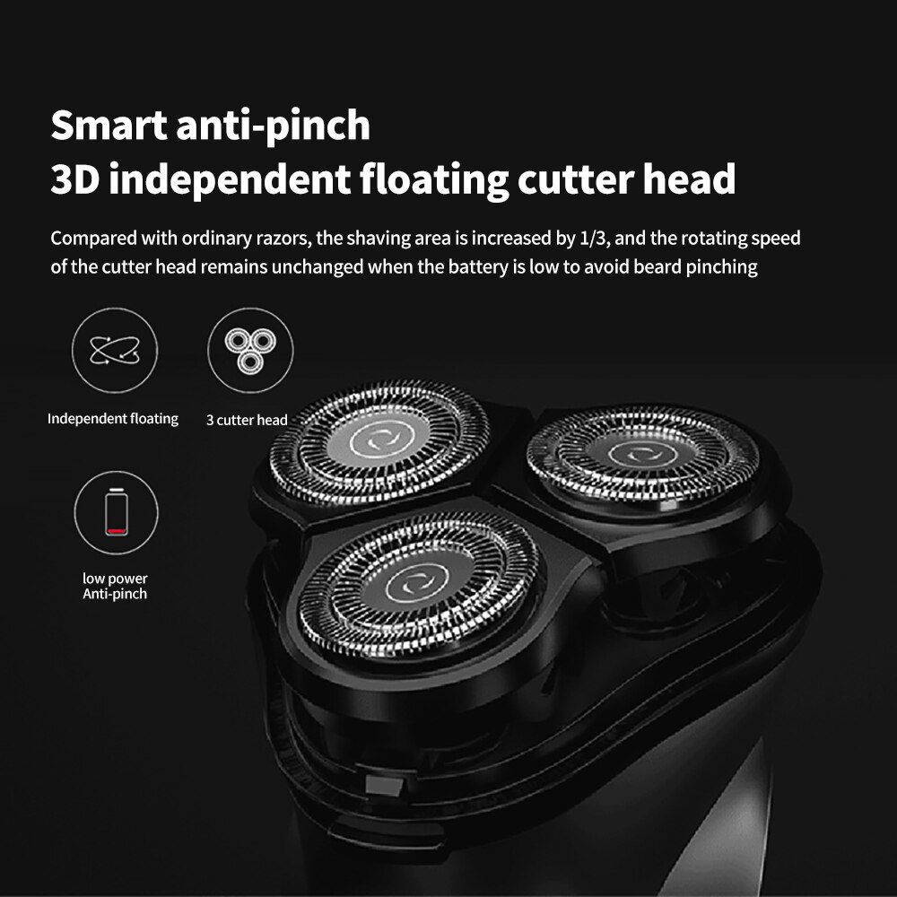 Xiaomi Electric Original face shaver Enchen BlackStone 3D Electric Shaver, Men Washable USB Rechargeable Shaving Beard Machine