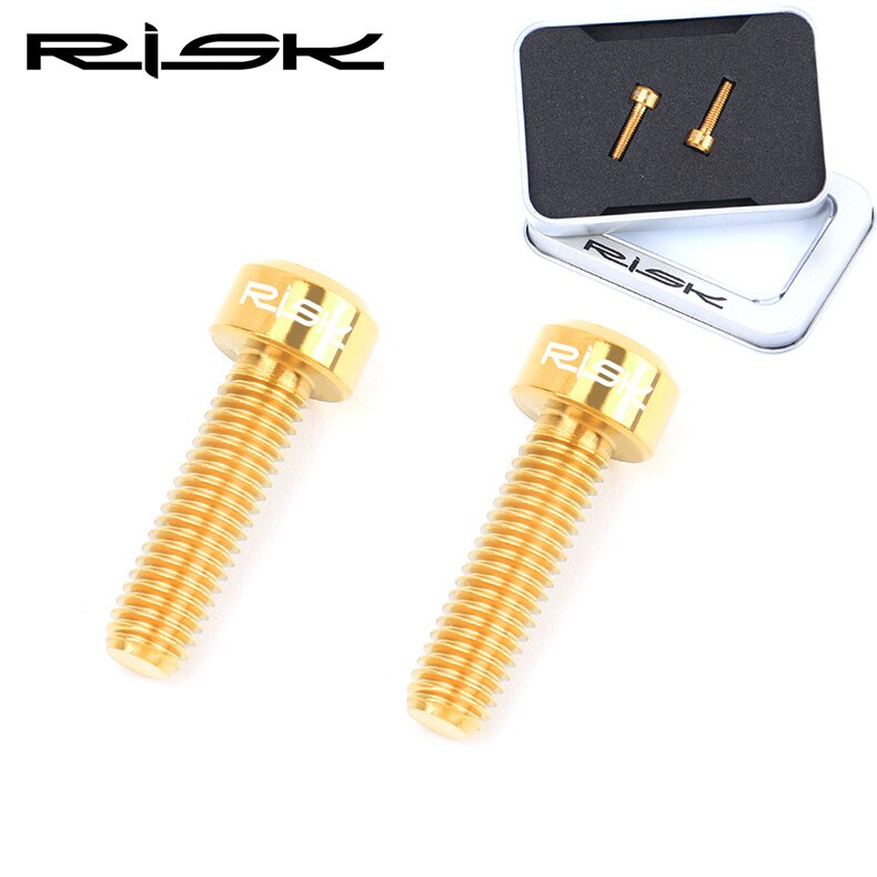 2 stücke M5x18mm Fahrrad Bremshebel Schrauben Titan Legierung Hohl Rabatt Bremse Befestigt Schraube Mountainbike Sitz Post Klemme bolzen: Säule Kopf Gold