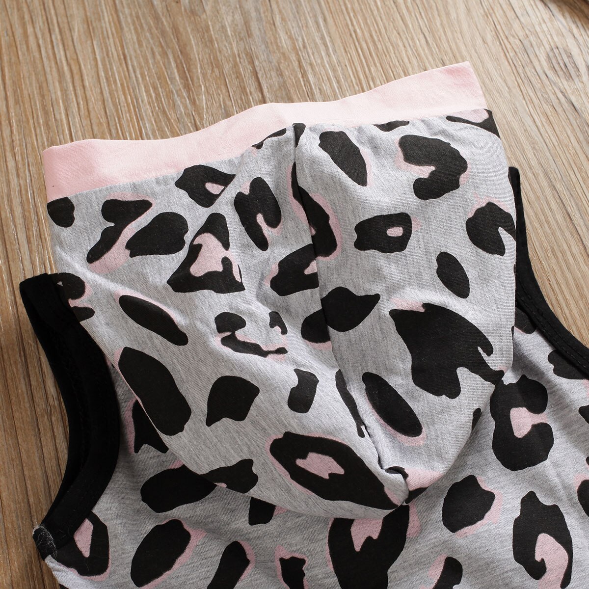 Pudcoco Nette Leopard Print Romper Neugeborenen Baby Mädchen Kleidung Mit Kapuze Strampler Ärmelloses Sommer Jumper Overall Casual Outfits