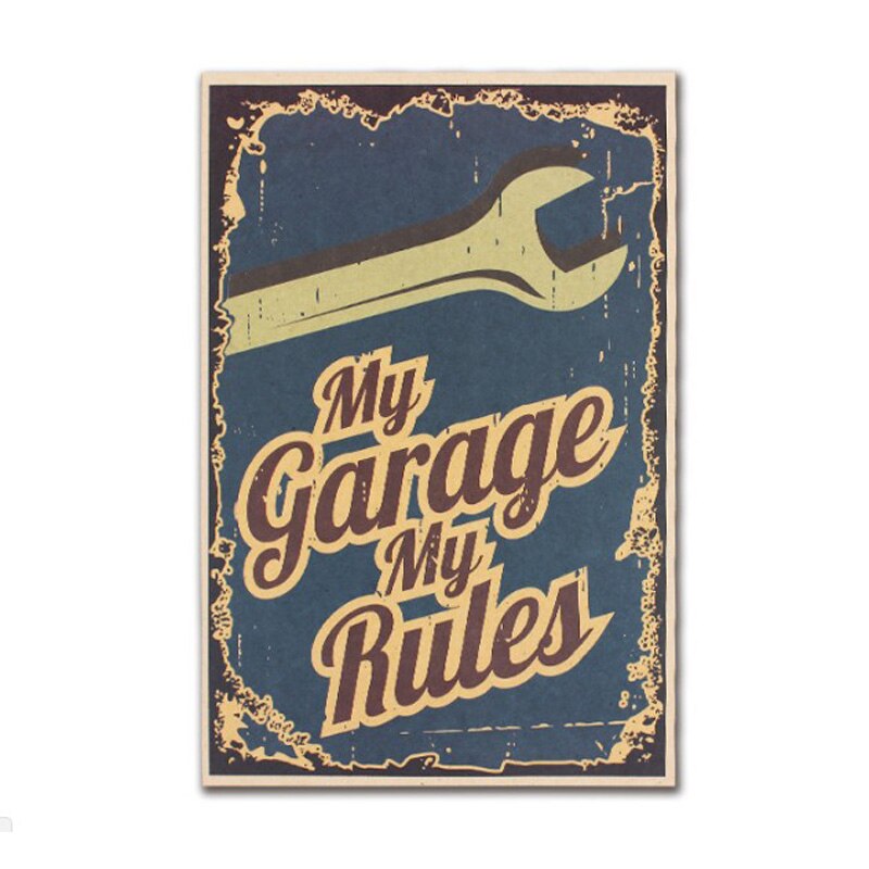 Mijn Garage Mijn Regels Decor Vintage Kraftpapier Movie Poster Home Wanddecoratie Art Supplies Retro Posters en Prints
