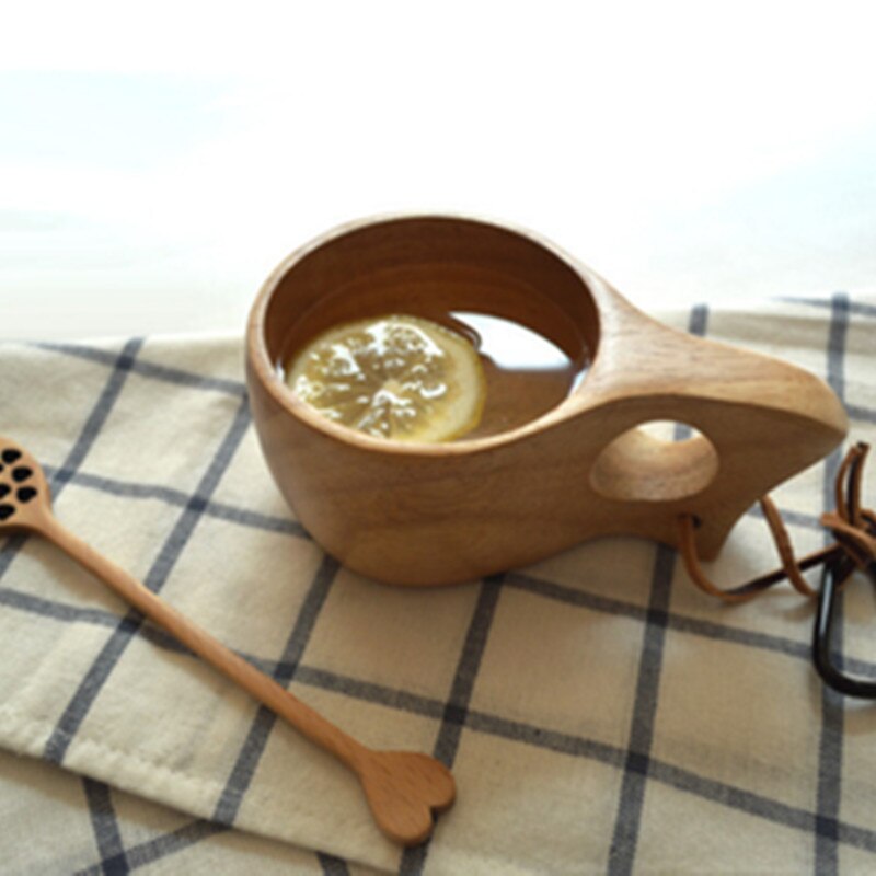 Cup Not Lacquered Timber Coffee-Cup Water Noggin-cup Portable Aleyard Solid Wood Single Double Hole Simple Wooden Mugs