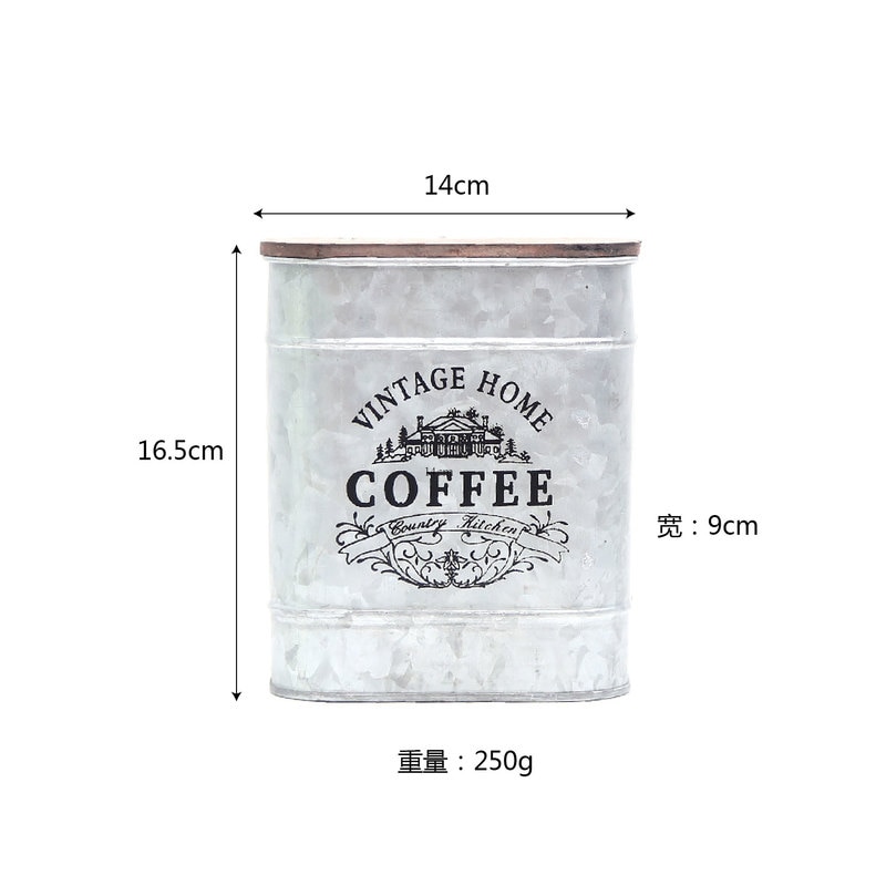 Retro nostalgisk järnlåda tretäcke te kaffe socker förvaringsburkar vintage godis diverse saker kan