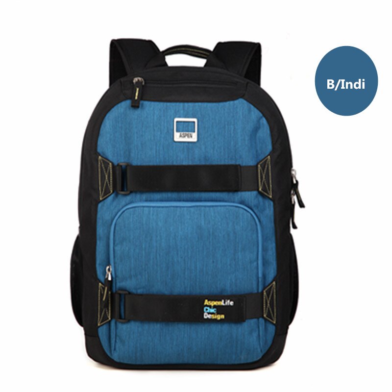 AspenSport Casual School Rugzak Voor Tiener Laptoptas Polyester Rugzak Tas Mode Reistas Mochila Rugzakken: B INDI