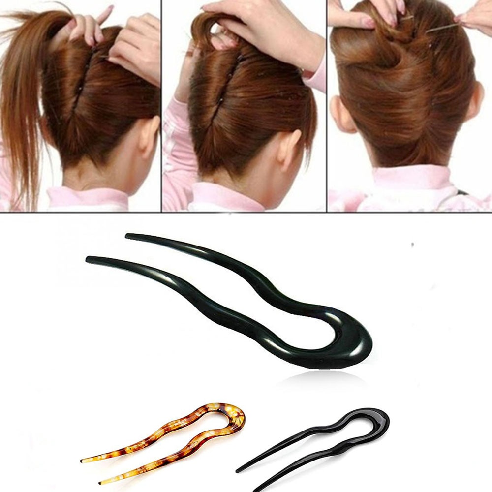 Pinzas para el pelo en forma de U, tenedores de plástico simples y convenientes, herramienta de peinado, horquillas, decoración mágica para el pelo, novedad de