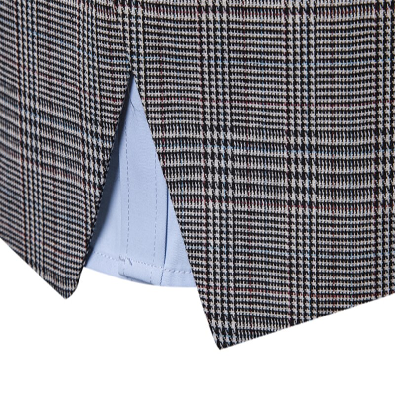 Ruelk lente herfst heren zakelijke slanke vesten heren geruite dubbele rij knopen casual vesten pasvorm herenpak voor mannen m -3xl