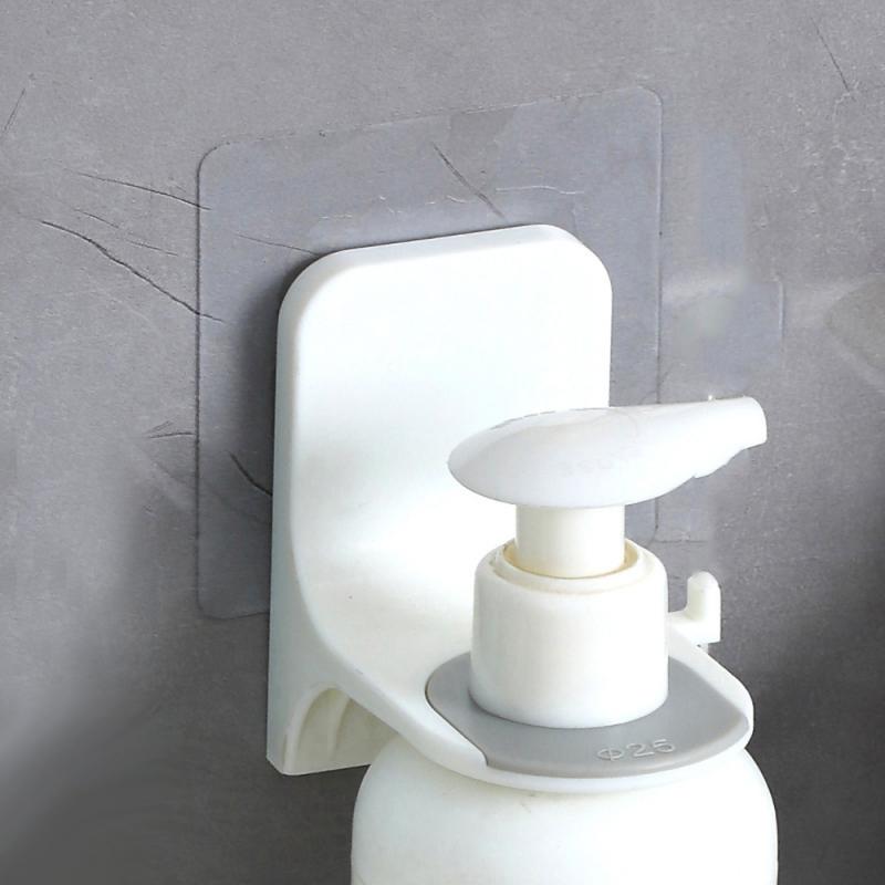 Badeværelse arrangør vægmonteret plast shampoo flaske hylde shower gel rack flydende sæbeholder selvklæbende hylder bøjle: 01