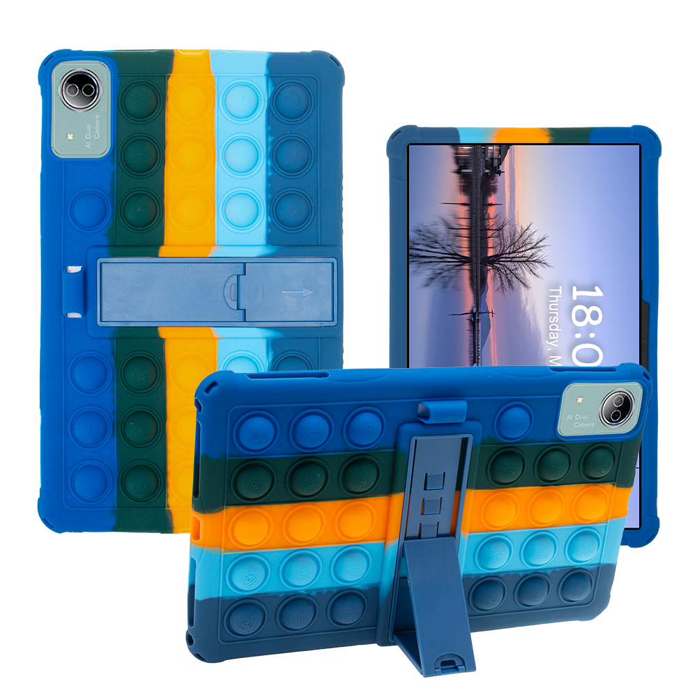Para Teclast T60 Plus T60AI funda para tableta de 12 pulgadas funda con soporte Ajustable funda de silicona suave con burbujas: ELEVEN / YELLOW