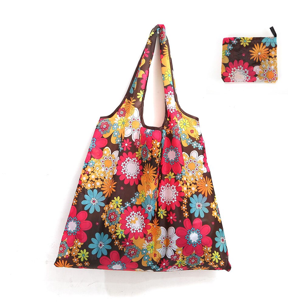 Reusable Eco-Friendly Grocery Foldable Shopping Bags Women Large Size Premium Slight Duty Folding Tote Bag With Handle: E