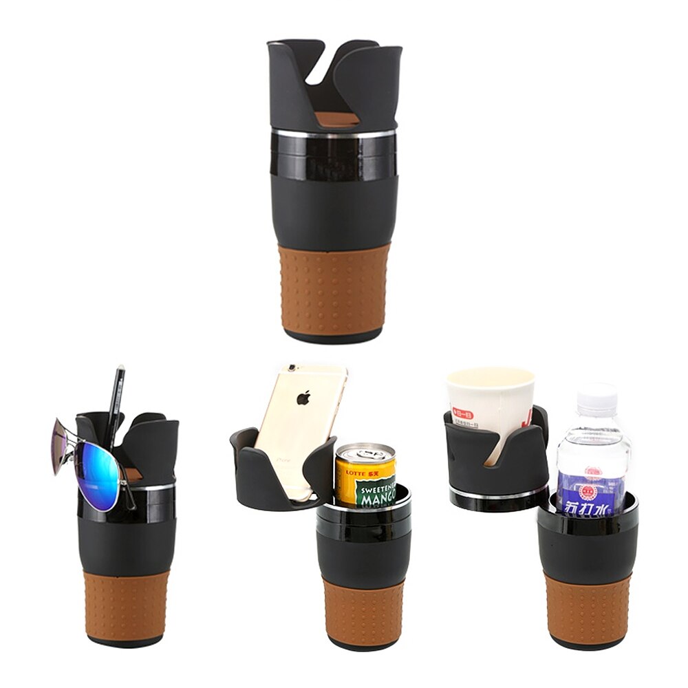 Portabotellas para coche multifunción, portabotellas giratorio, soporte para vasos, gafas de sol, organizador de teléfono, almacenamiento, accesorios de Interior de coche