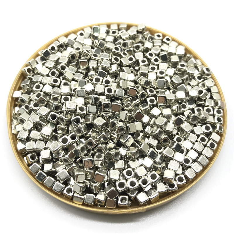 200Pcs 4mm Acryl Plated CCB Vierkante Zaad Ruimte Kralen voor Sieraden Maken DIY Armband Kettingen: 05