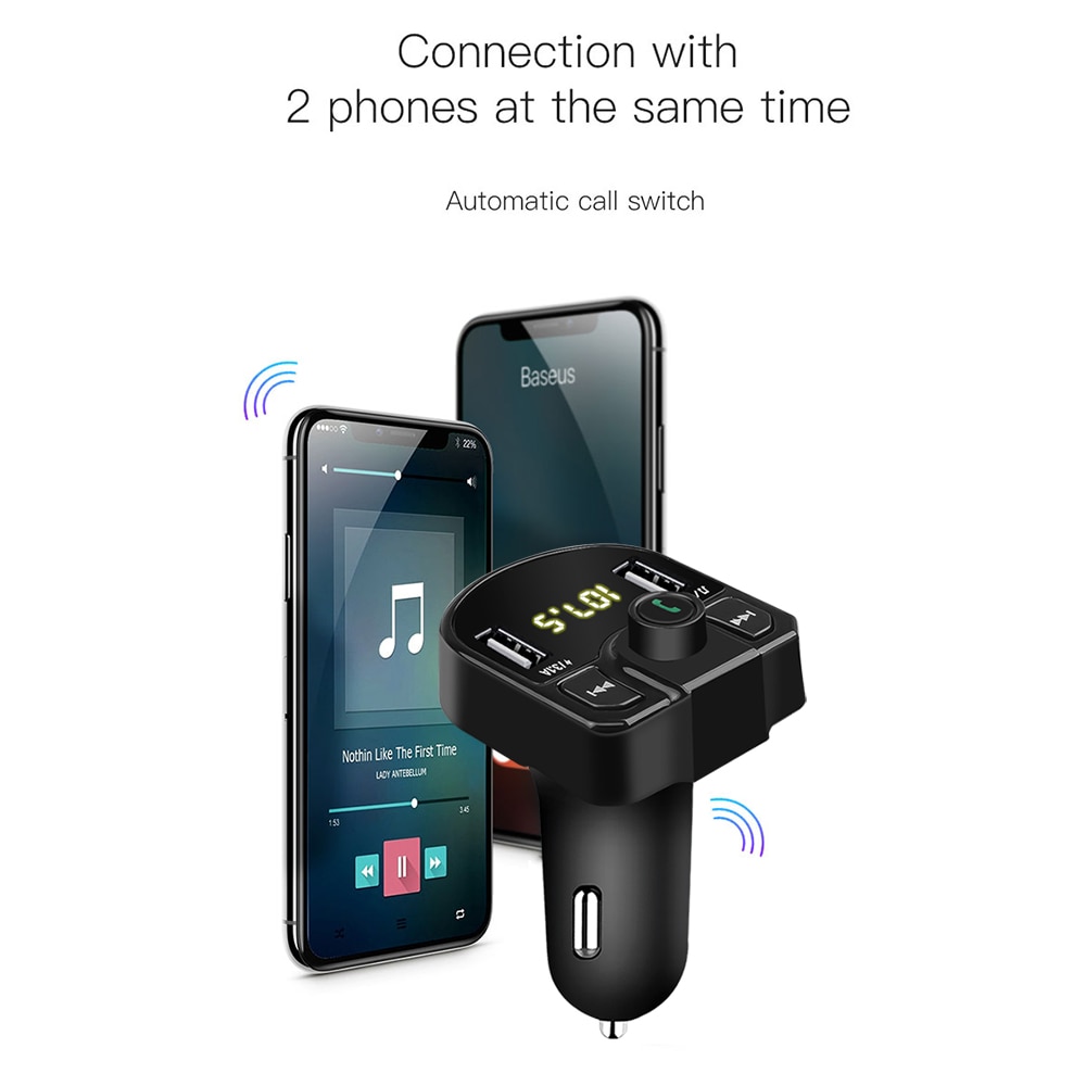 Bluetooth Handsfree car kit 4.1A Dual USB Car Charger Wireless FM transmitter 3.1A 1A Dual USB Mobile phone Car MP3 Player