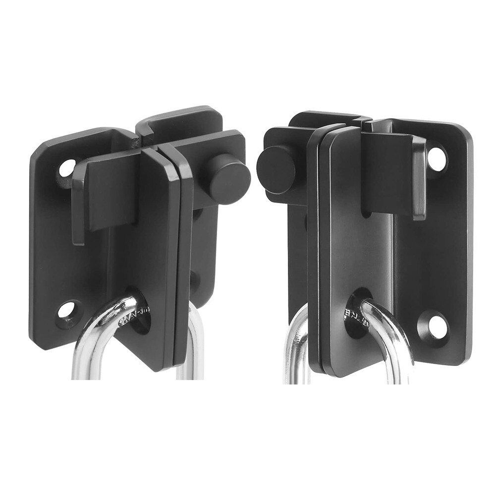 Stainless Steel Black Free Punching Wardrobe Door Bolt Latch Drawer Lock Safety Brushed Surface Anti-corrosion Explosion-proof