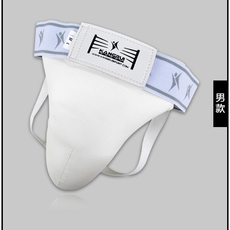High Grade White Taekwondo Groin Guard Men Women Kick Boxing/Karate/Muay Thai/Wushu/Sanda Training Crotch Protector Size S M L